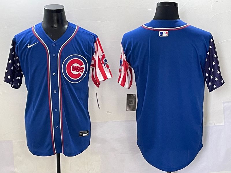 Men 2025 Chicago Cubs Blank Blue a generation of national flags Joint Name Nike MLB Jersey style 1->los angeles angels->MLB Jersey
